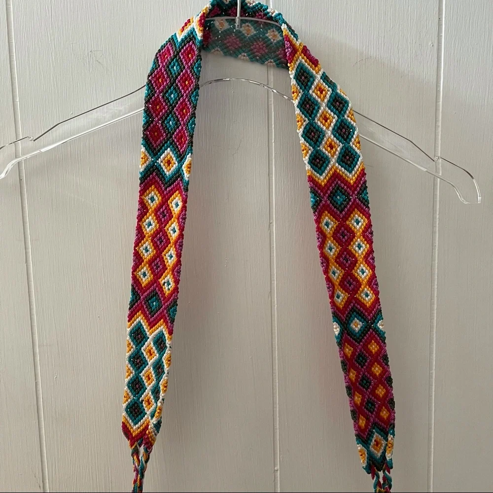 Handmade Mexican Pom Pom Crossbody Bag - Picture 6 of 11